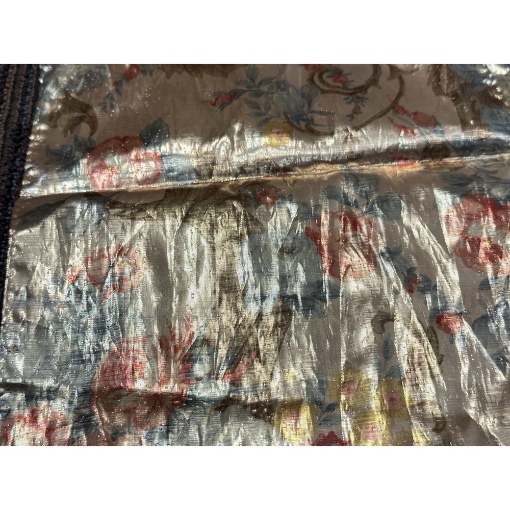 Metallic Gold Floral Rectangular scarf made in Japan 58" x 10" Golden Girls